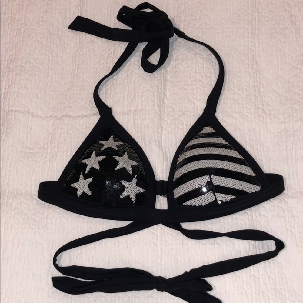 Victoria secret pink sequin wrap bikini top